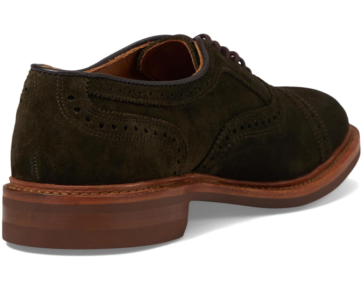 Men's Allen Edmonds Strandmok Cap Toes Hunting Green Suede