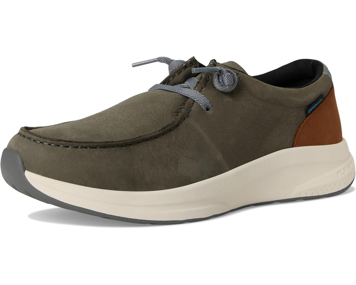 Men's Ariat waterproof lace-up shoe, dark grey upper with brown accent and white sole