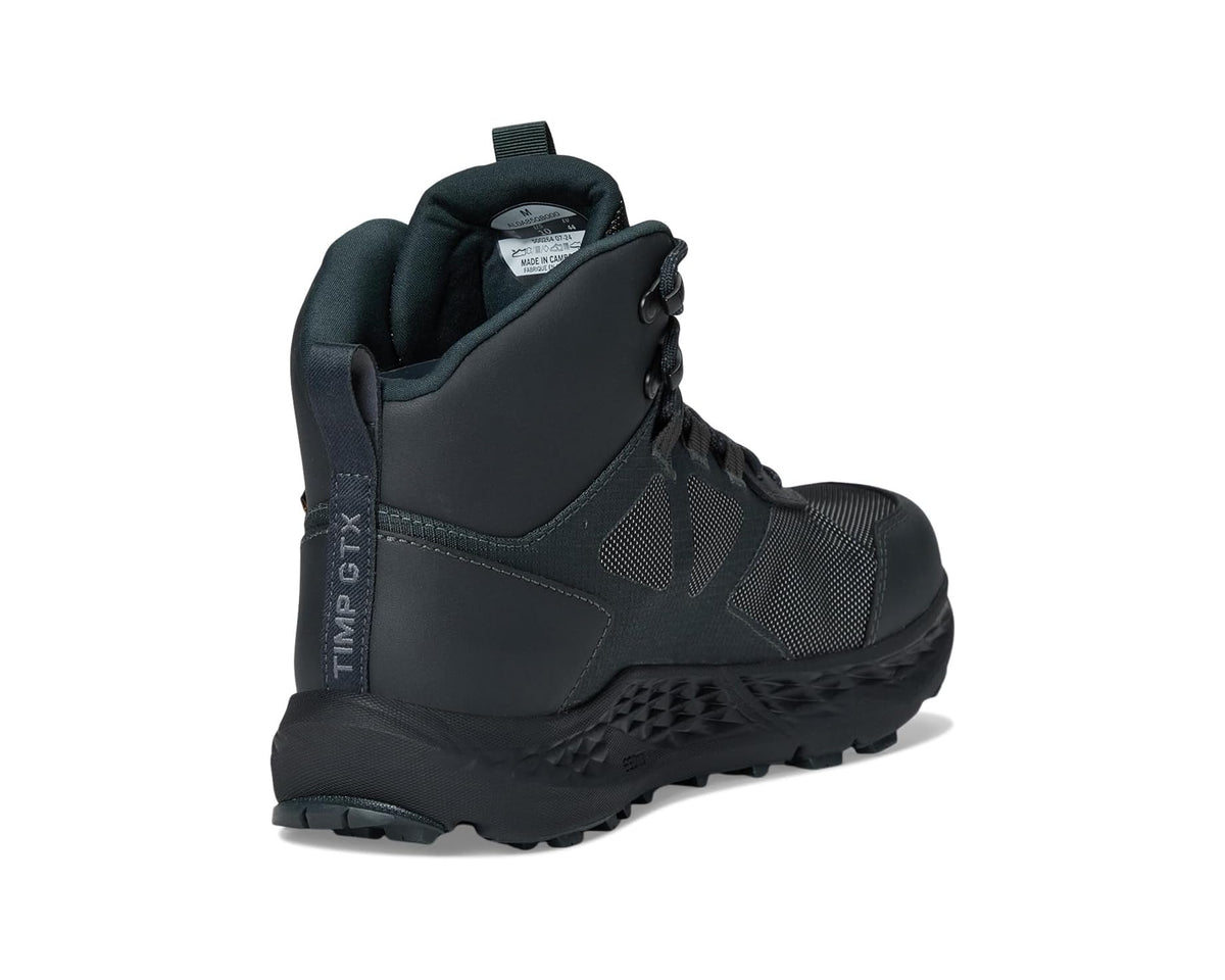 Black boot heel with “TIM P5 GTX” label and padded collar