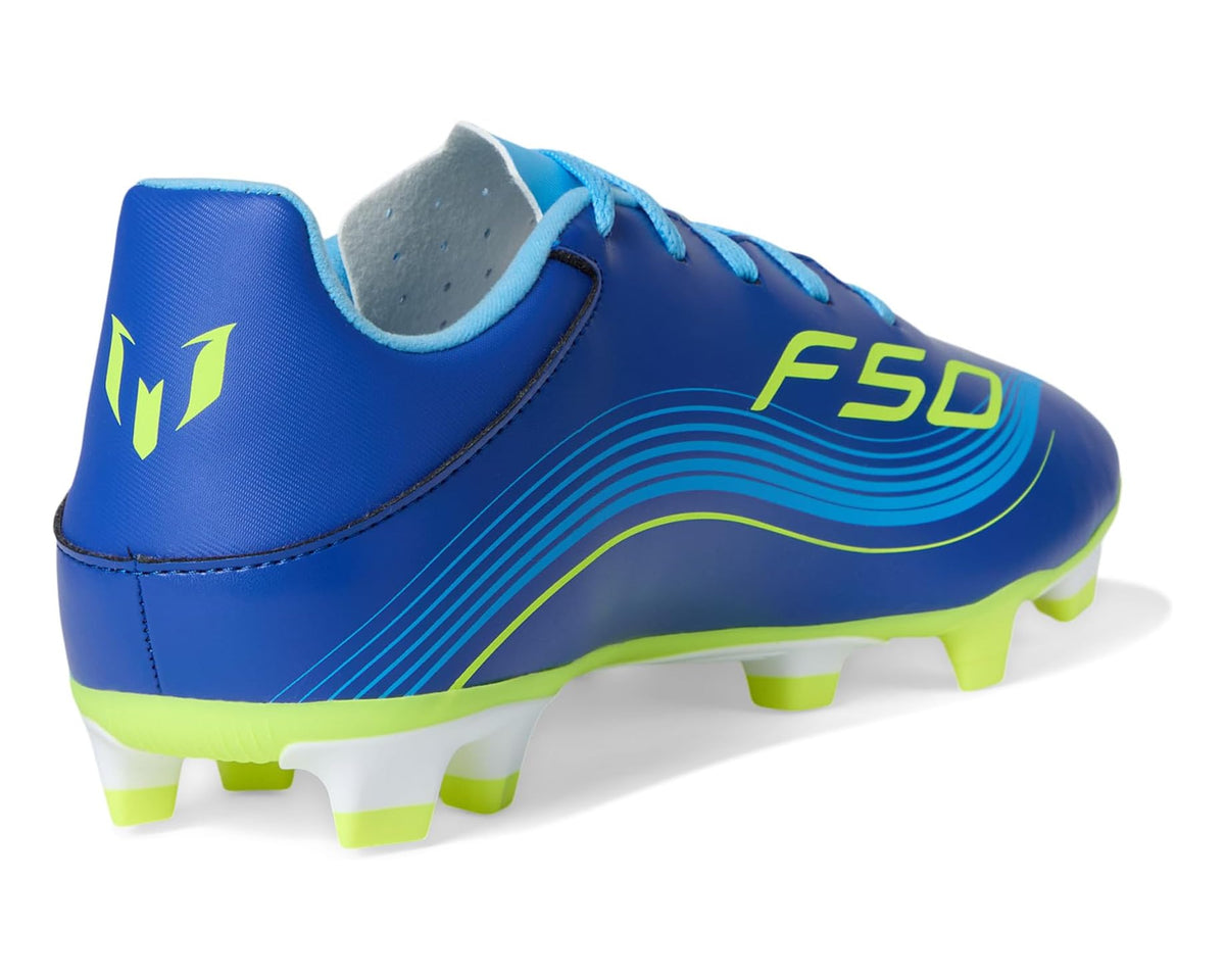 Unisex adidas F50 Messi Club Firm/Multi Ground SoccerCleats Team Royal Blue/Solar Yellow/Semi Blue Burst