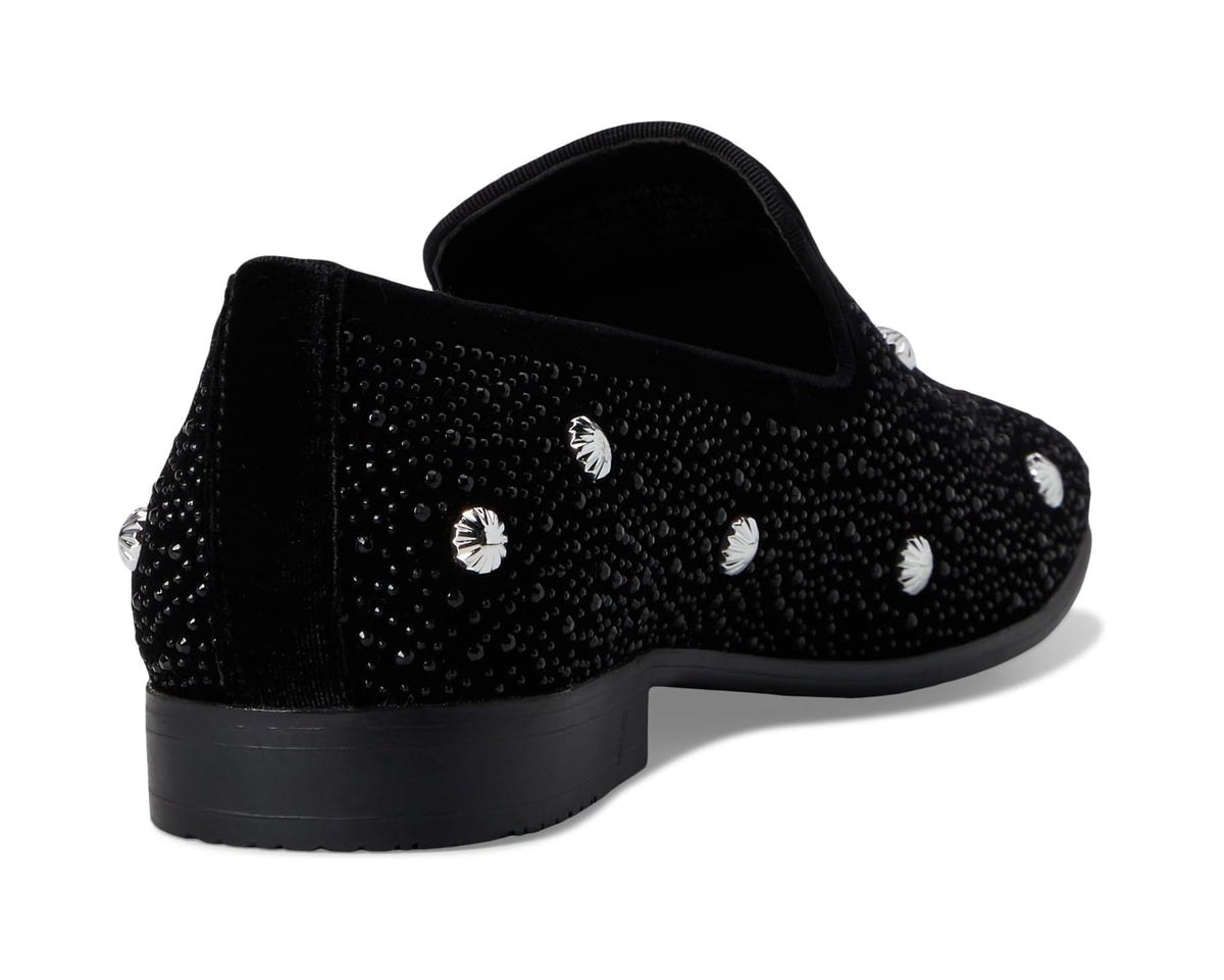 Men's Stacy Adams Spangle Rhinestone Slip-On Black/Silver