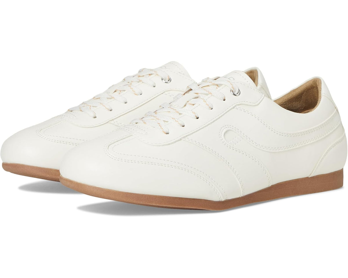 Men's ALDO Aris low-top sneaker, white leather with lace-up and tan sole