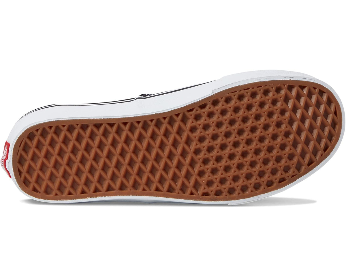 Vans Authentic Wide black canvas sneaker outsole with white midsole and brown tread