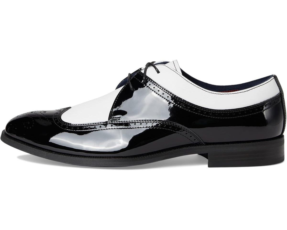 Men's Stacy Adams Dayton II Wing Tip Lace-Up Black and White