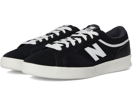 Black New Balance Numeric 430 unisex low-top sneakers with white laces and N logo