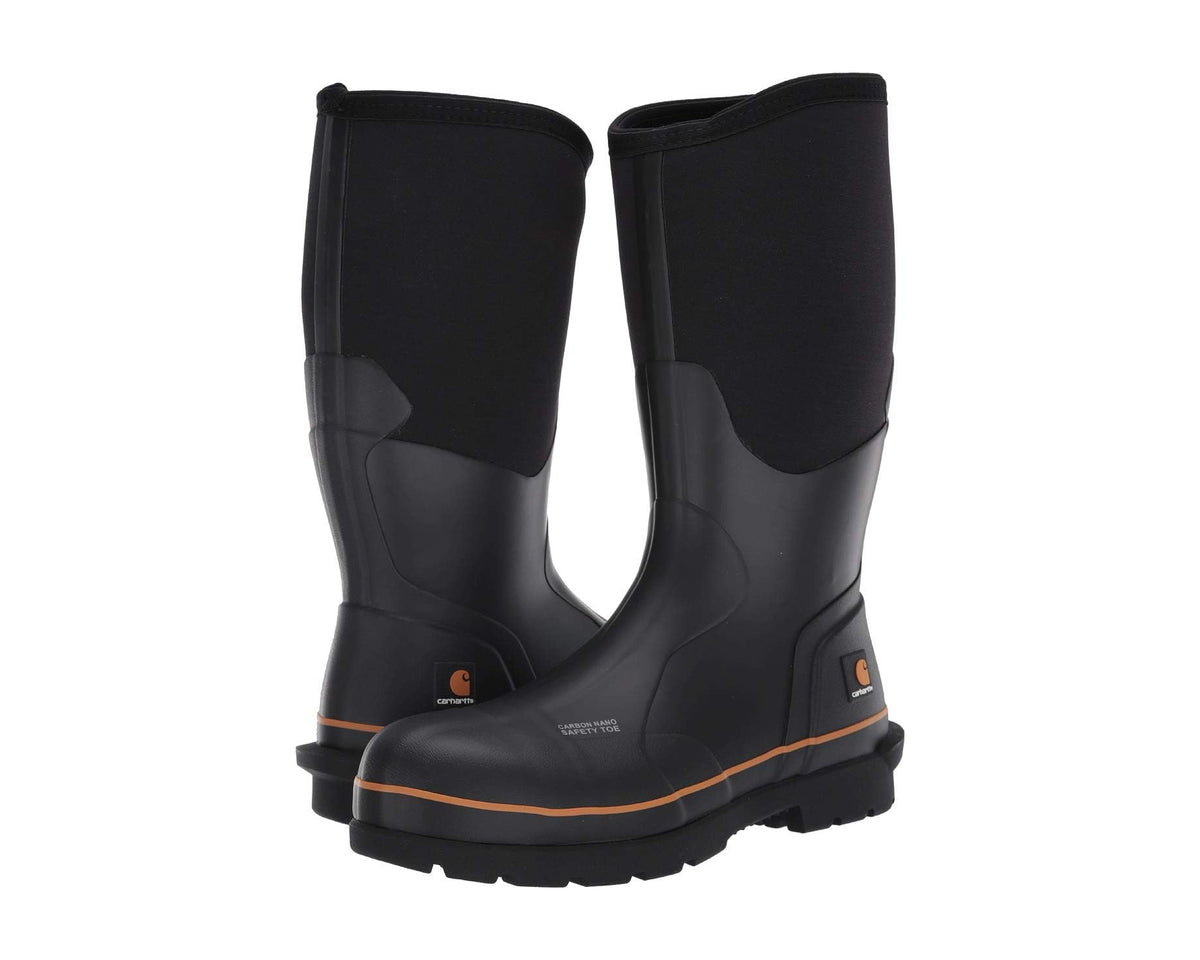 Men's Carhartt 15 Waterproof Carbon Nano Comp Toe Rubber Boots Black