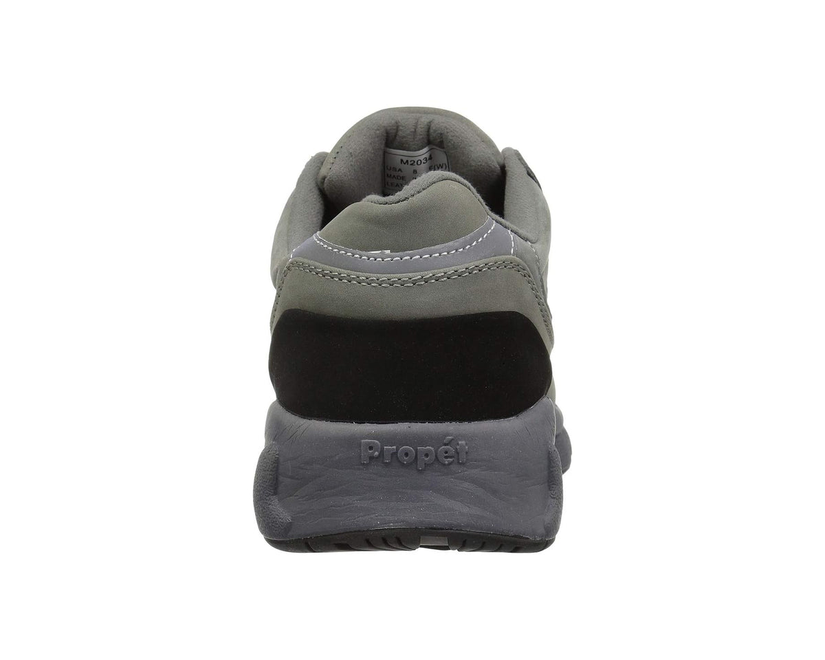 Men's Propet Stability Walker Medicare/HCPCS Code = A5500 Diabetic Shoe Grey/Black Nubuck