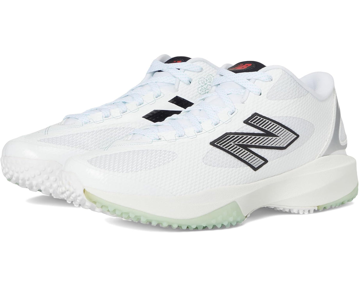 Men's New Balance FreezeLX V5 Turf Low Lacrosse Cleats White/Black/Silver Metallic