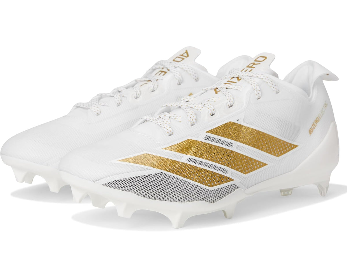 Men's adidas Adizero Electric Football Cleats White/Gold Metallic/White