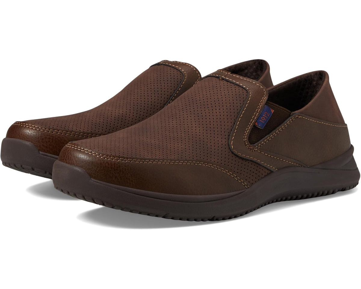 Men's Nunn Bush Conway EZ Moccasin Toe Slip-On Easy Slip-In Loafer Brown