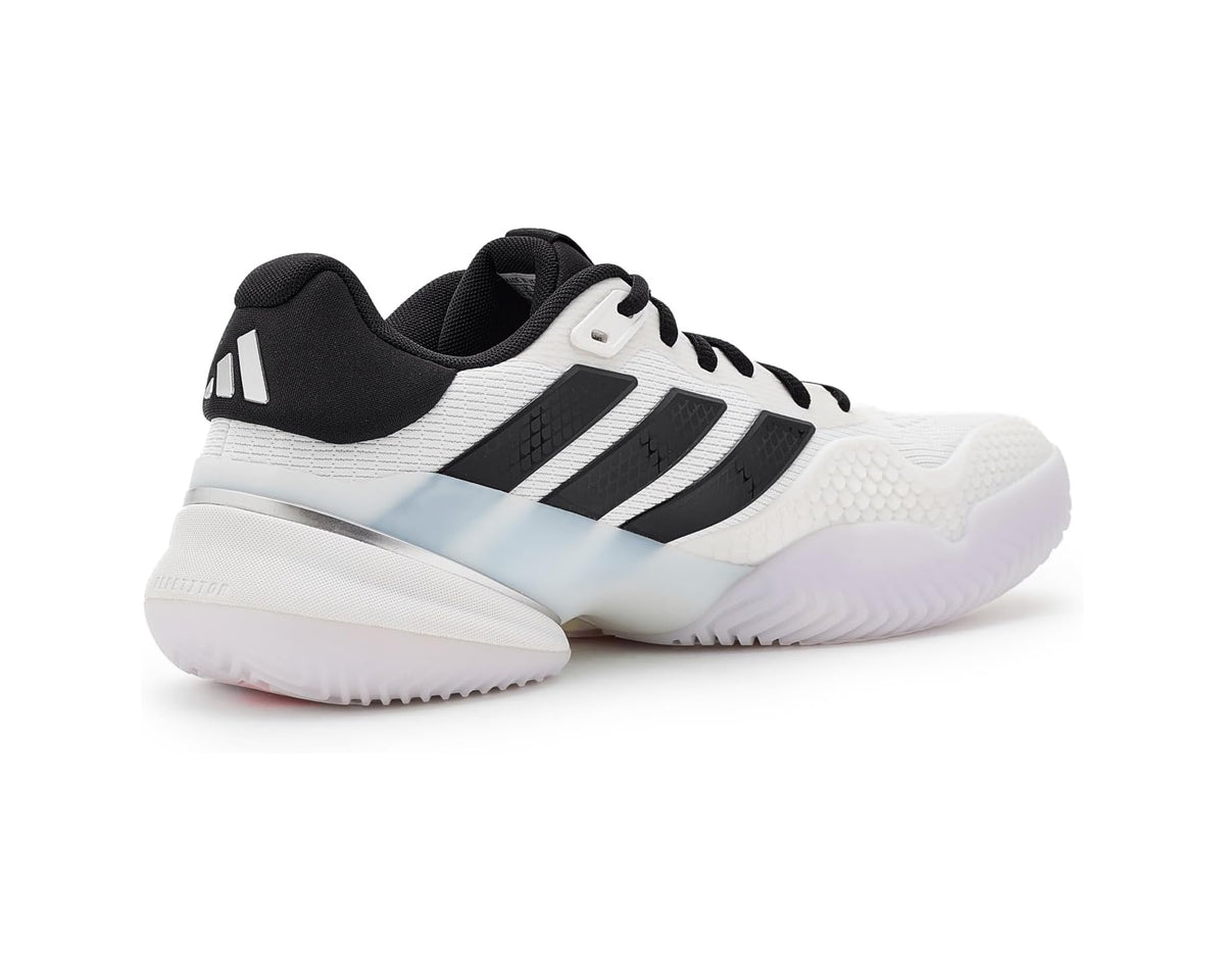 Men's adidas Barricade 1/4 Tennis Shoes White/Black/Lucid Red 1