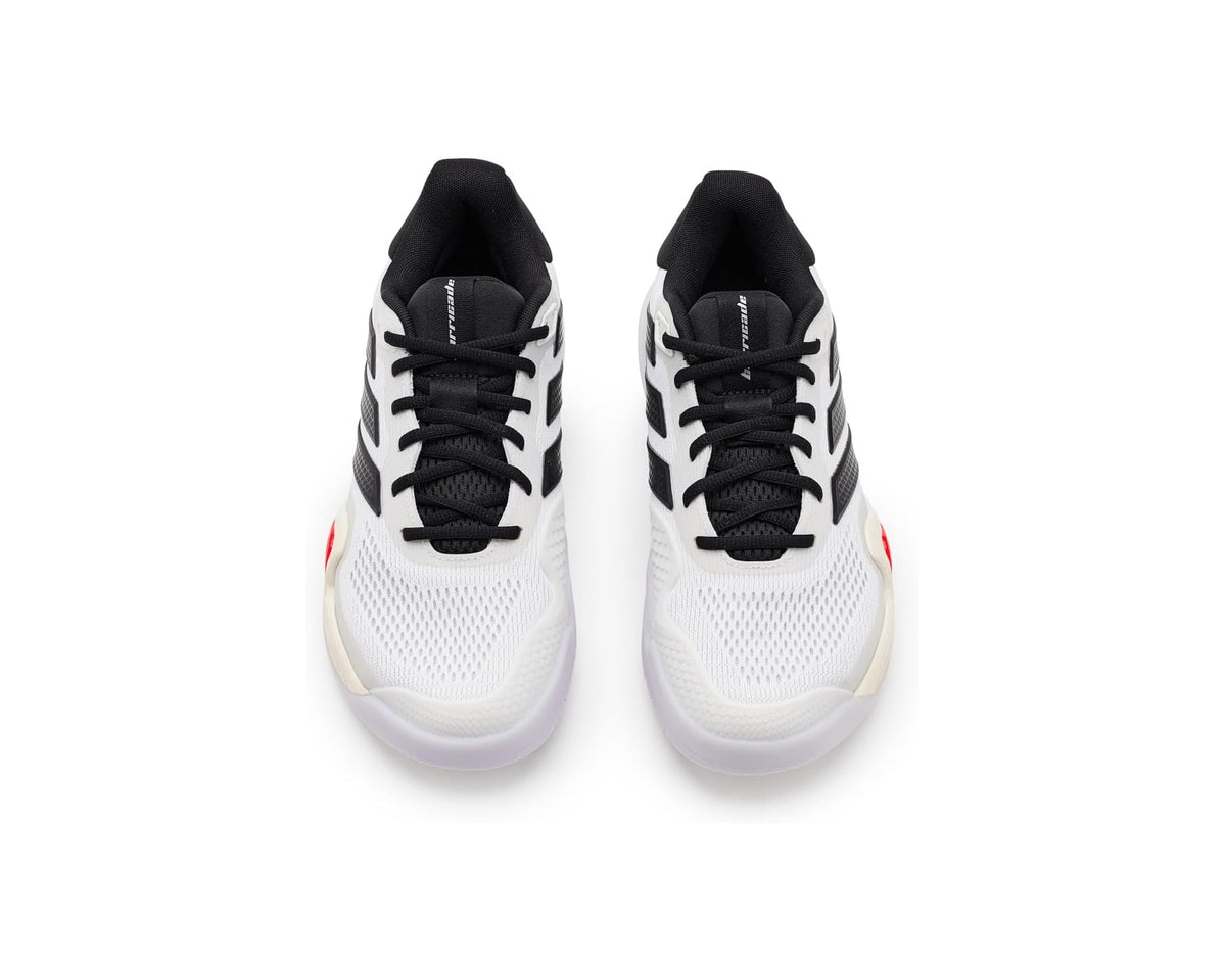 Men's adidas Barricade 1/4 Tennis Shoes White/Black/Lucid Red 1