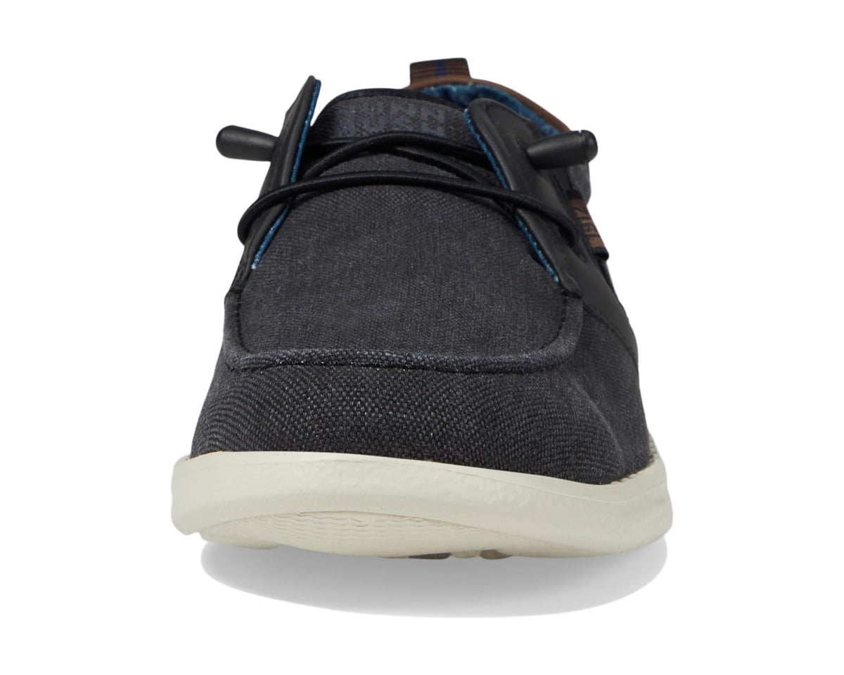 Men's Nunn Bush Brewski Moc Toe Slip-on with Elastic Bungee Black