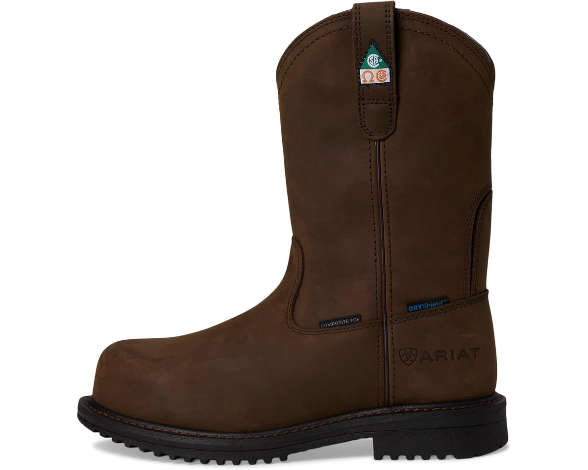 Men's Ariat RigTEK II Waterproof Composite Toe Work Boots Oily Distressed Brown