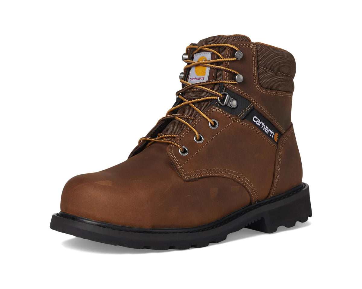 Men's Carhartt Traditional Welt 6 Steel Toe Work Boots Crazy Horse Brown Leather