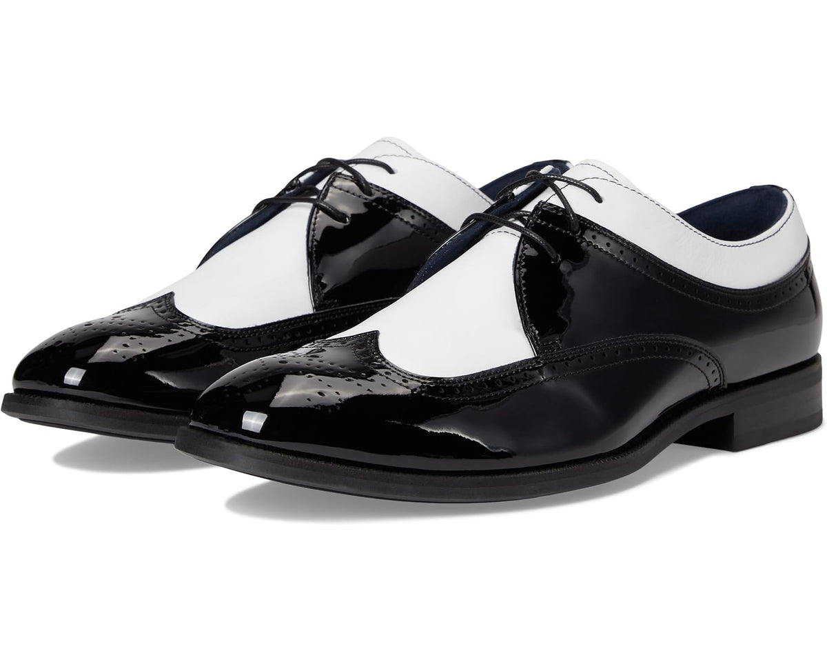 Men's Stacy Adams Dayton II Wing Tip Lace-Up Black and White