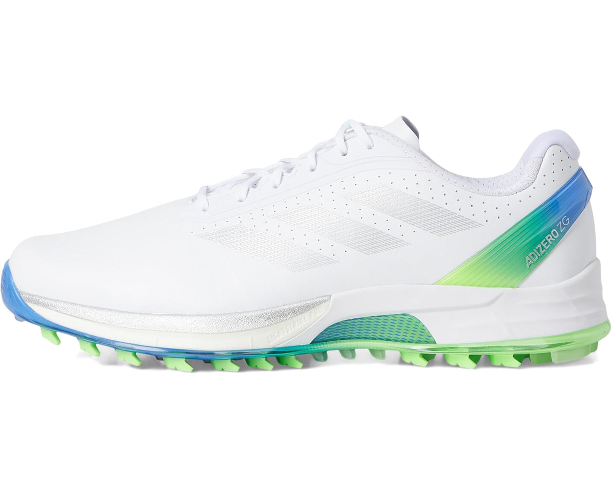 Men's adidas Golf Adizero ZG Spikeless Golf Shoes Footwear White/Silver Metallic/Lime Burst