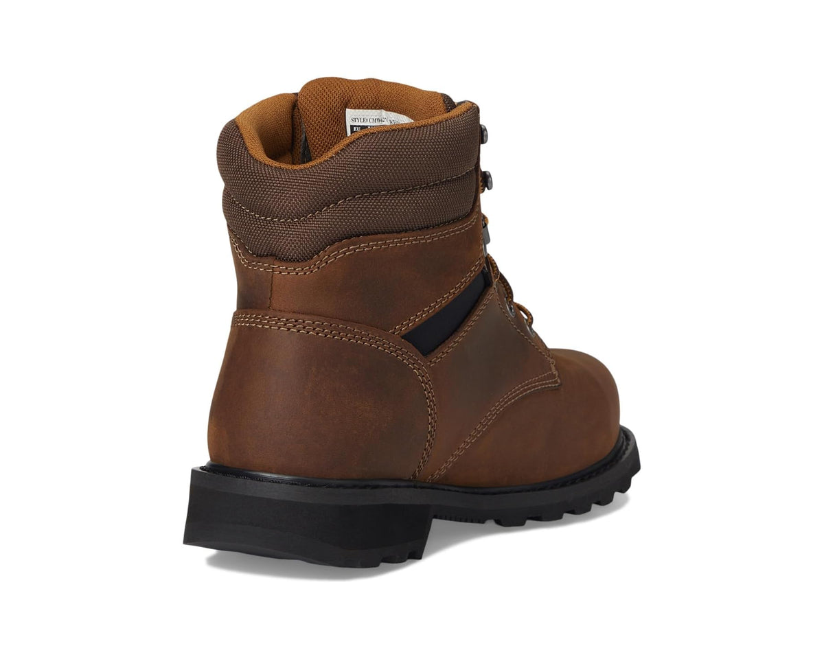 Men's Carhartt Traditional Welt 6 Steel Toe Work Boots Crazy Horse Brown Leather
