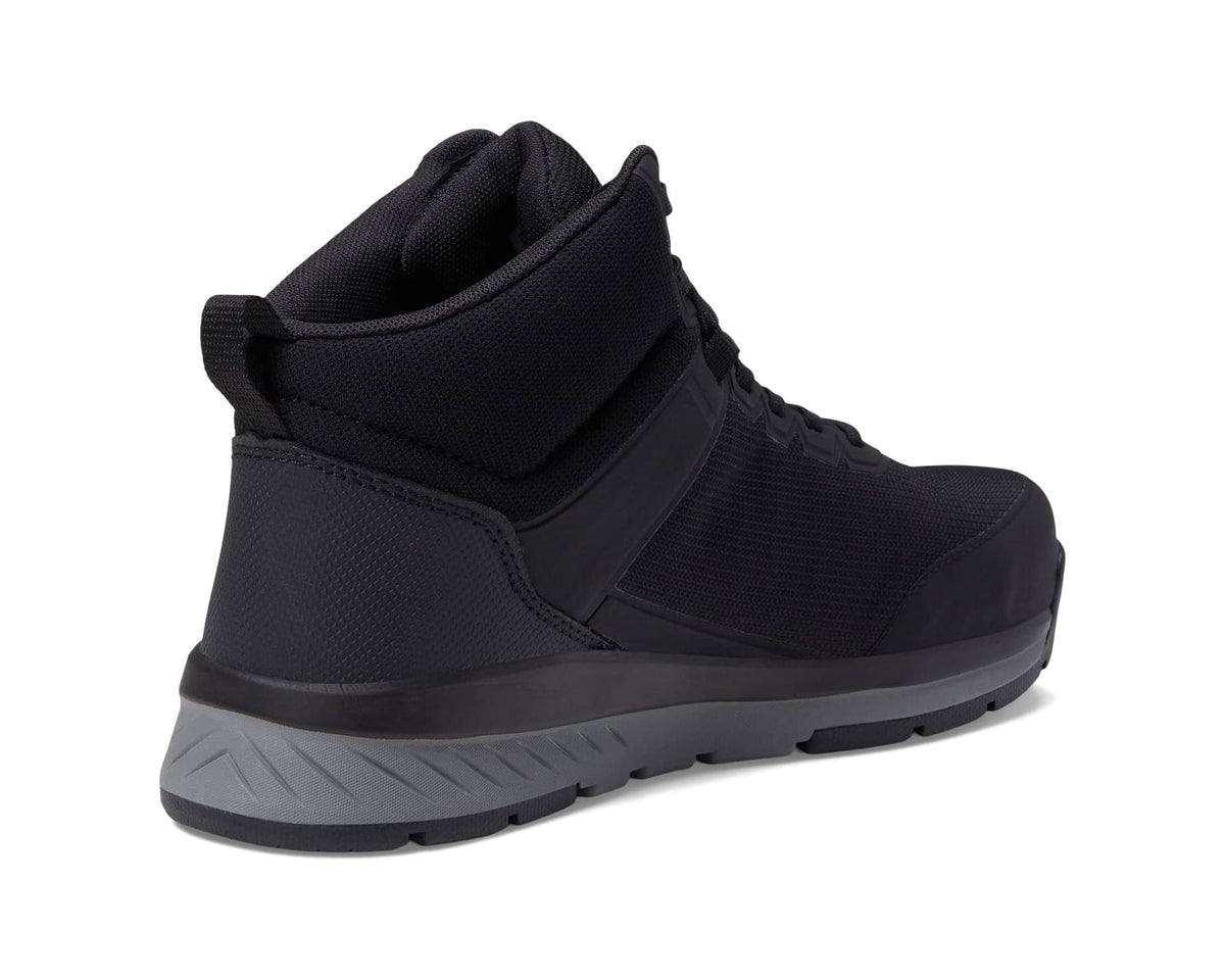 Black mid-cut boot with rear pull tab and grippy sole