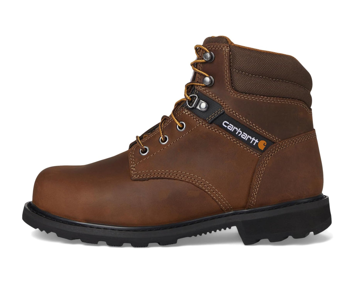 Men's Carhartt Traditional Welt 6 Steel Toe Work Boots Crazy Horse Brown Leather