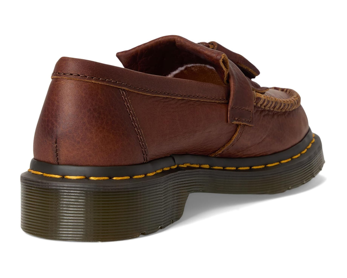 Unisex Dr. Martens Adrian Yellow Stitch Leather Loafers Cashew