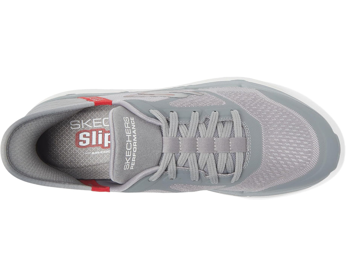 Men's SKECHERS Max Cushioning Premier Ascendant Hands Free Slip-Ins Gray/Red