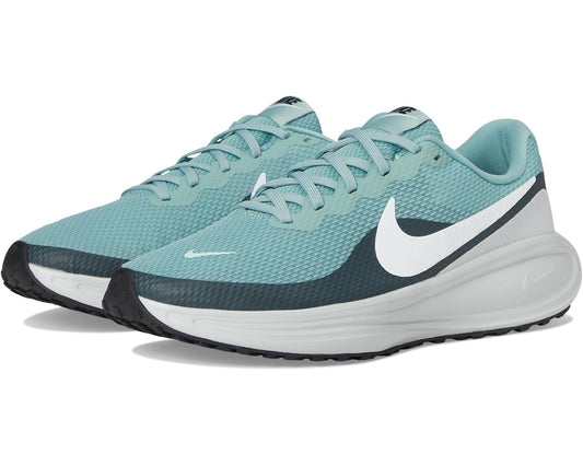 Nike Revolution 8 running shoes in light teal with white sole and black Swoosh
