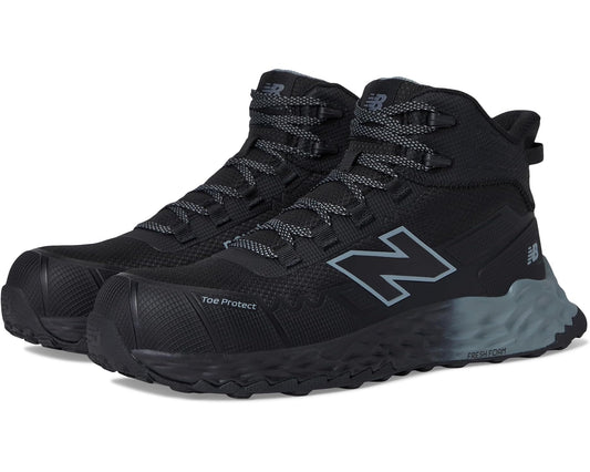 Black men's safety work boot with Fresh Foam midsole and New Balance logo