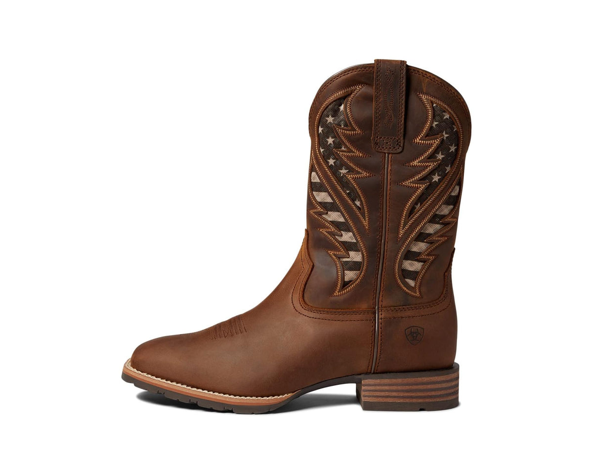 Men's Ariat Hybrid VentTEK Distressed Brown/American Flag