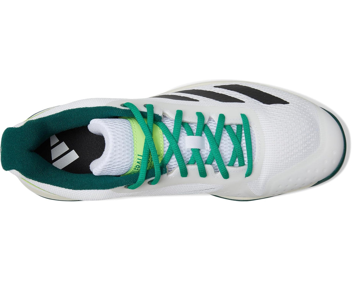Men's adidas Courtflash Tennis Shoes White/Black/Collegiate Green