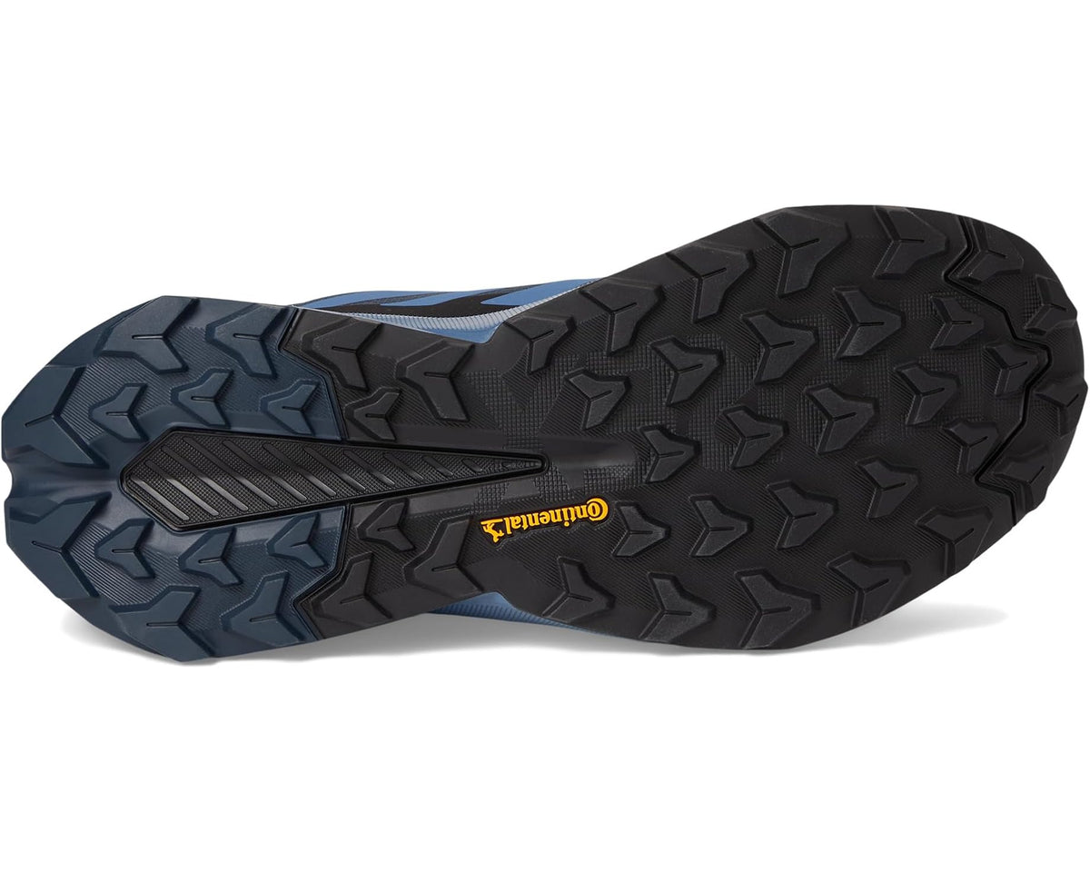 Men's adidas Terrex mid shoe outsole tread, dark rubber with blue accent