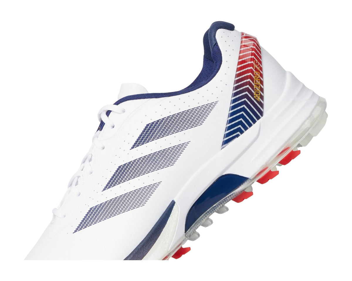 Men's adidas Golf Adizero Zg Ryder Spikeless Golf Shoes Footwear White/Dark Blue/Red