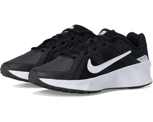 Men's Nike City Response running shoes in black with white swoosh and white midsole