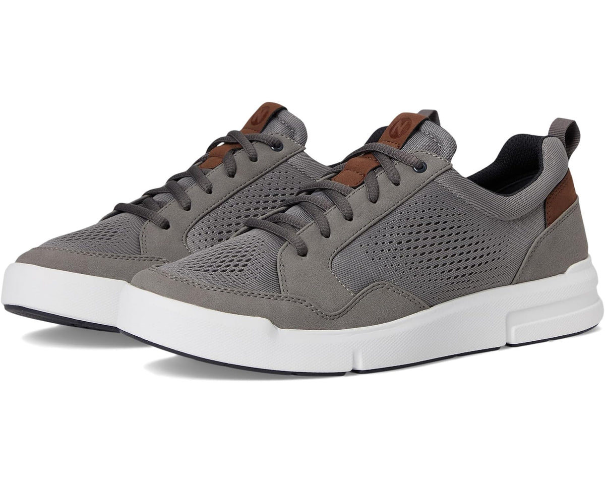 Men's Nunn Bush KORE City Rally Oxford Mesh Athletic Style Moccasin Toe U-Bal Lightweight Lace-Up Gray