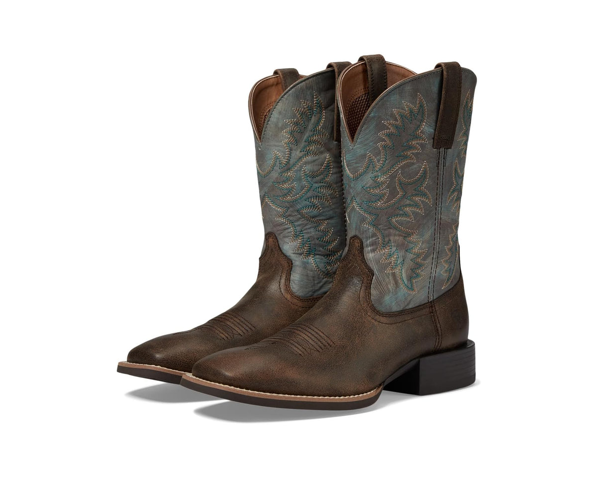 Men's Ariat Sport Latigo Western Boot Spiced Cider/Stone Blue