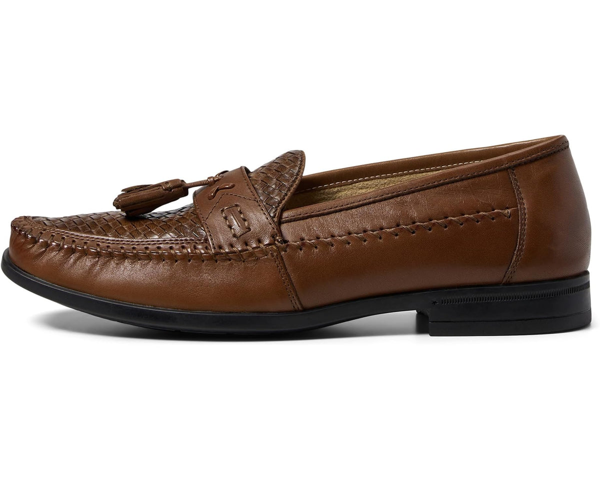 Men's Nunn Bush Strafford Woven Moc Toe Loafer Cognac