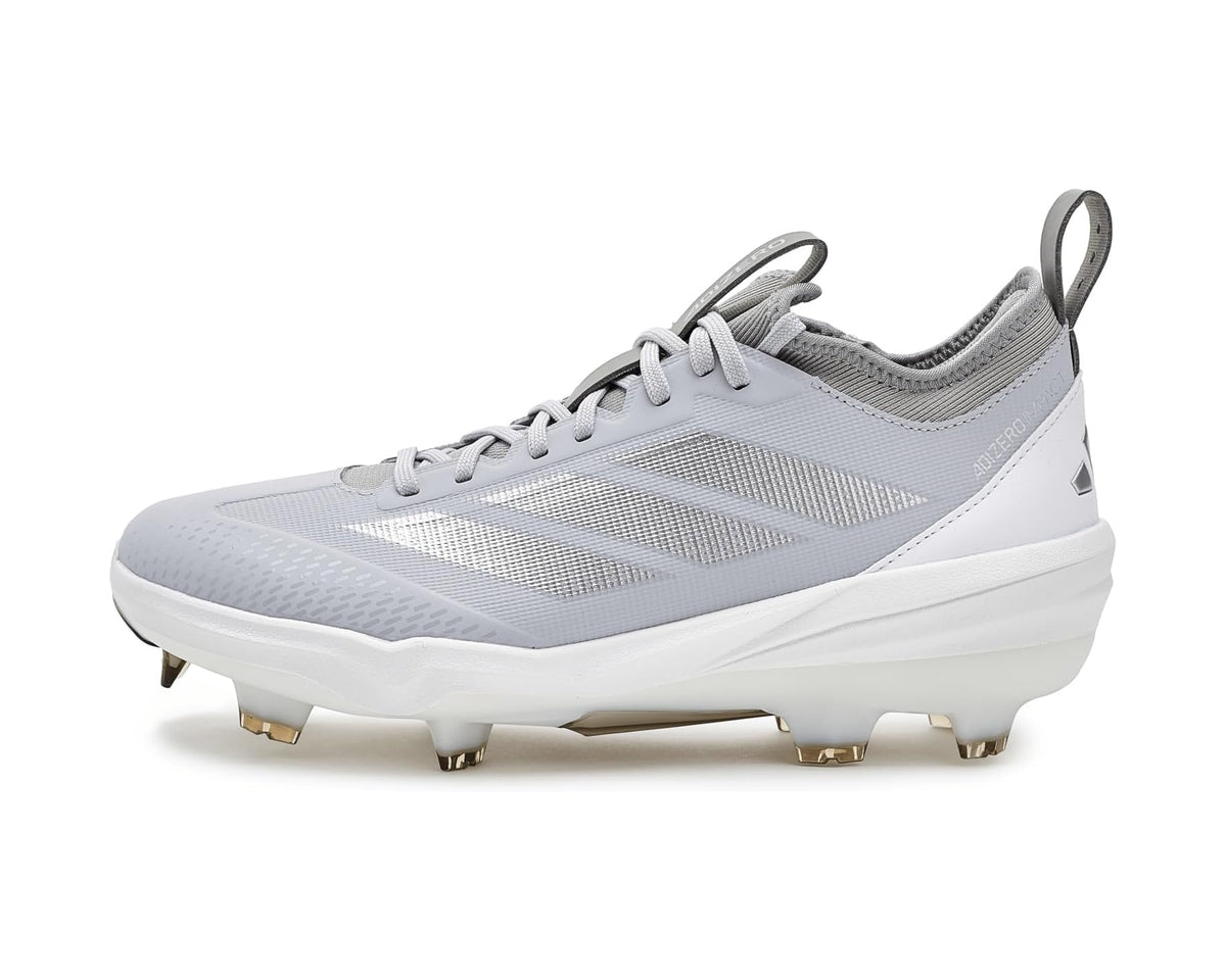 Men's adidas adiZero Impact 2.0 TPU Baseball Cleats Team Light Grey/White/Silver Metallic