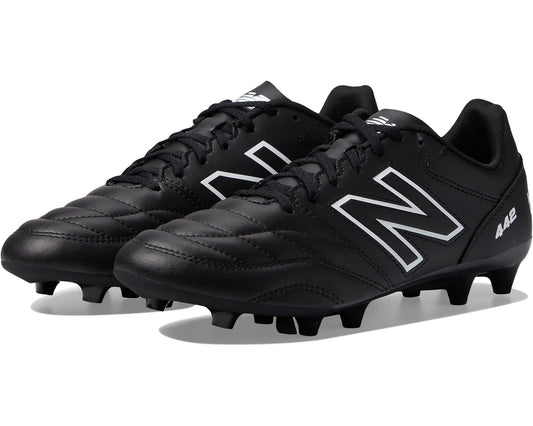 Men's New Balance 442 FG soccer cleats, black with white N logos and laces