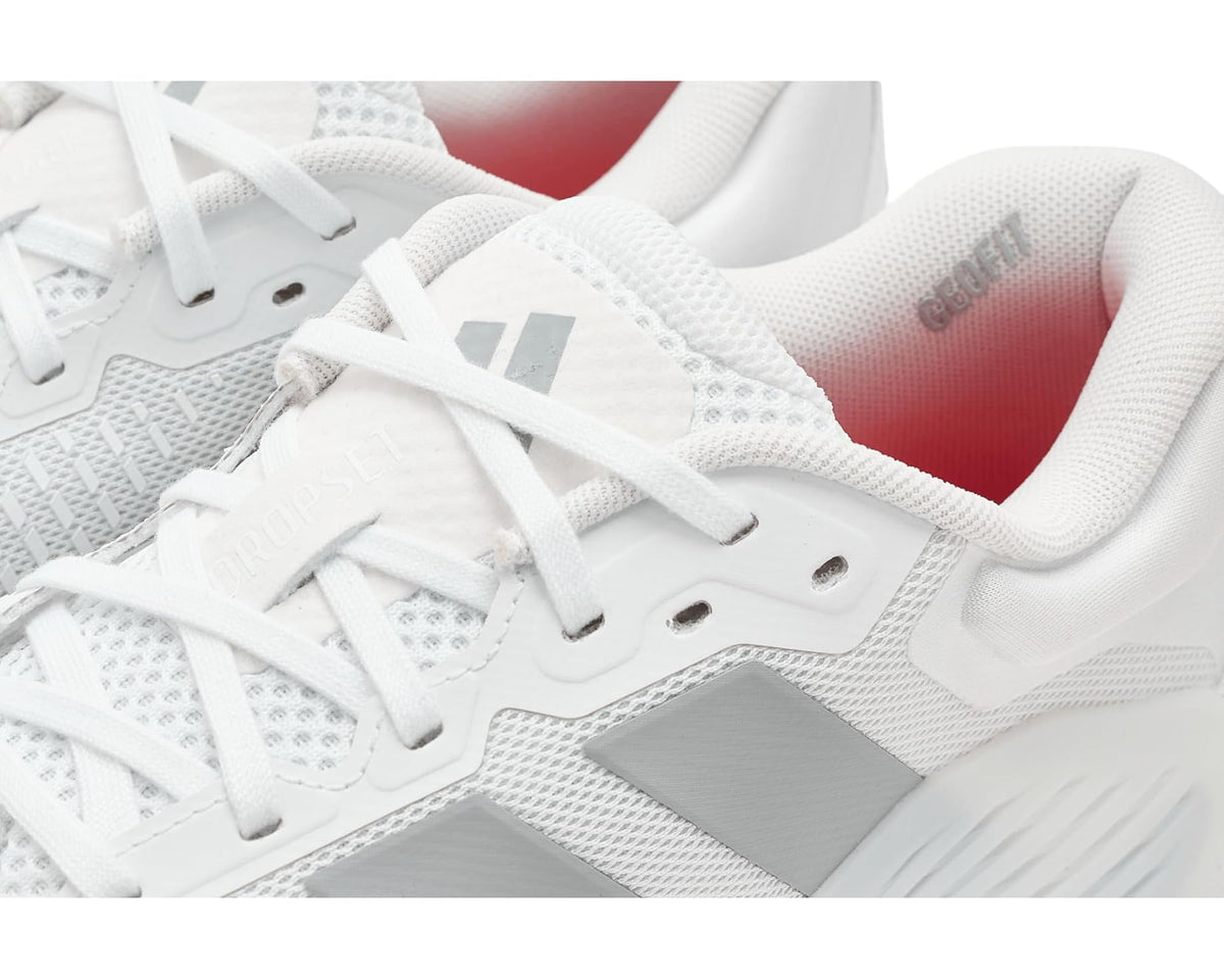 Men's adidas Dropset 4 Power Trainer Training Shoes White/Halo Silver/White