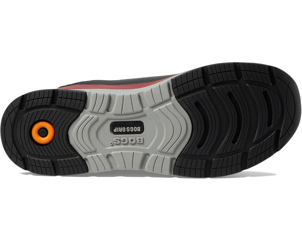 Men's sneaker rubber outsole with orange logo and patterned tread