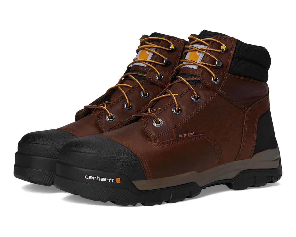 Men's Carhartt 6 Ground Force Waterproof Composite Toe Work Boots Brown Oil Tanned Leather