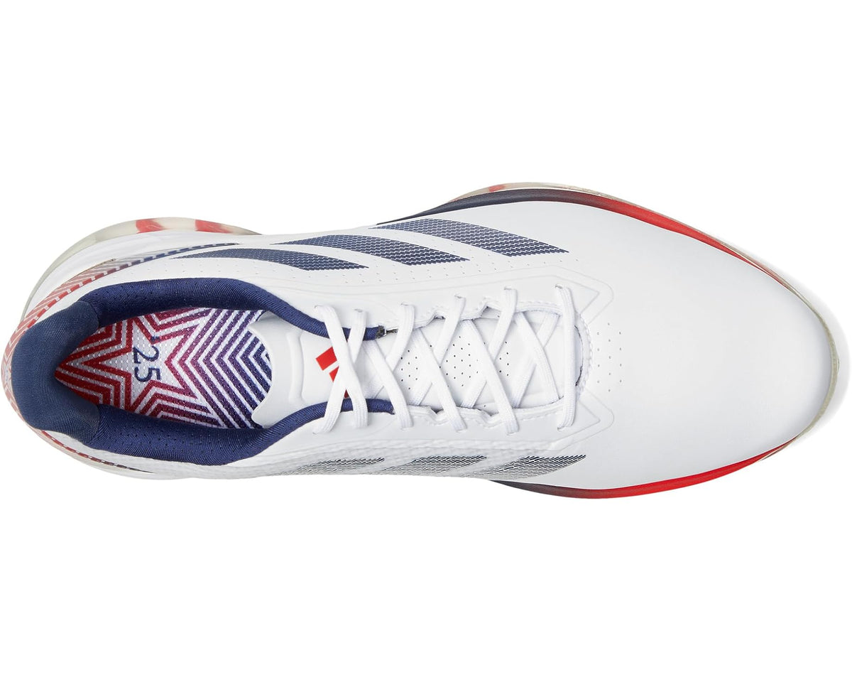 Men's adidas Golf Adizero Zg Ryder Spikeless Golf Shoes Footwear White/Dark Blue/Red