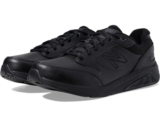 Black New Balance 928v3 men's sneaker, leather upper, lace-up with N logo