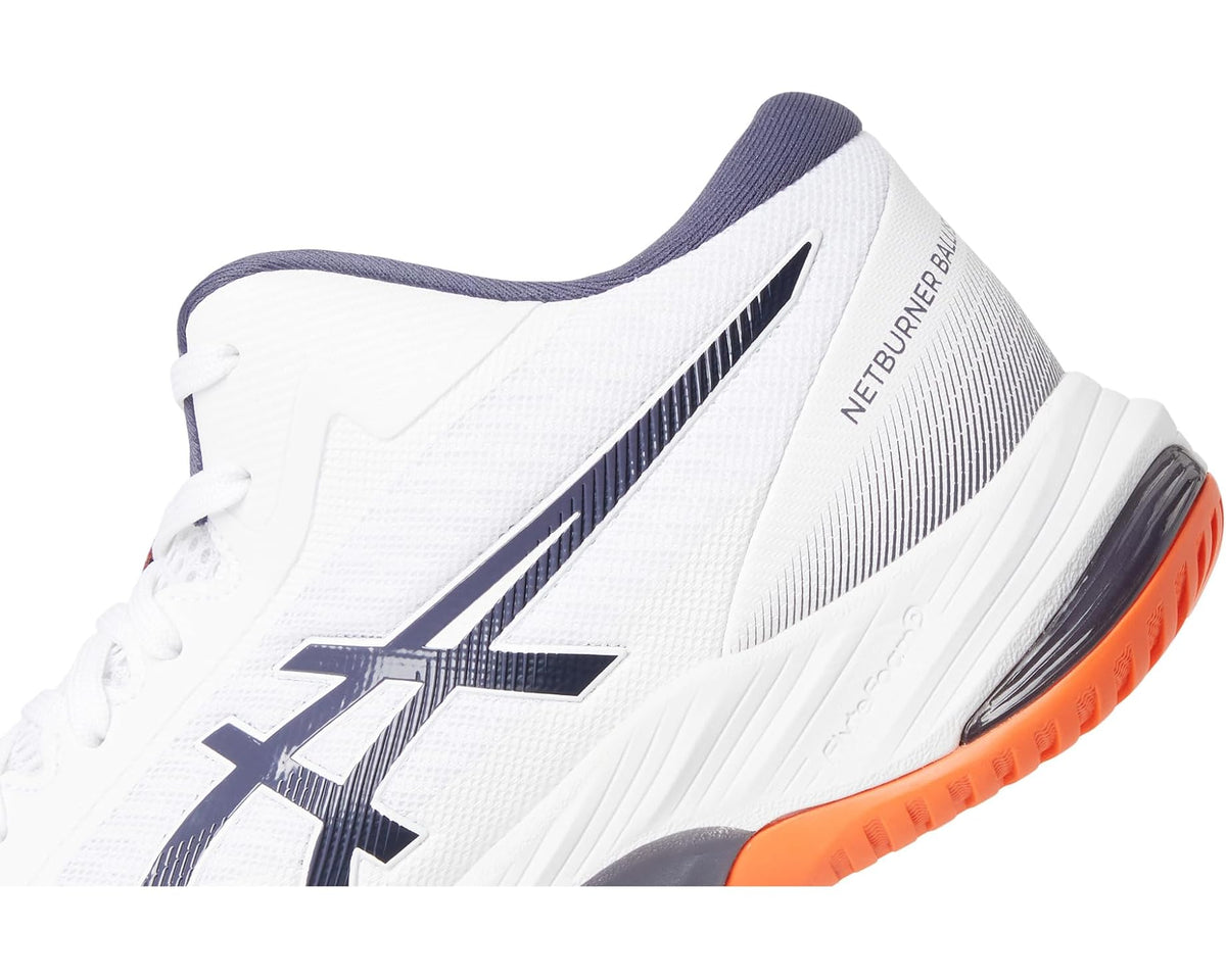 Men's ASICS Netburner Ballistic FF MT 3 Volleyball Shoe White/Indigo Fog