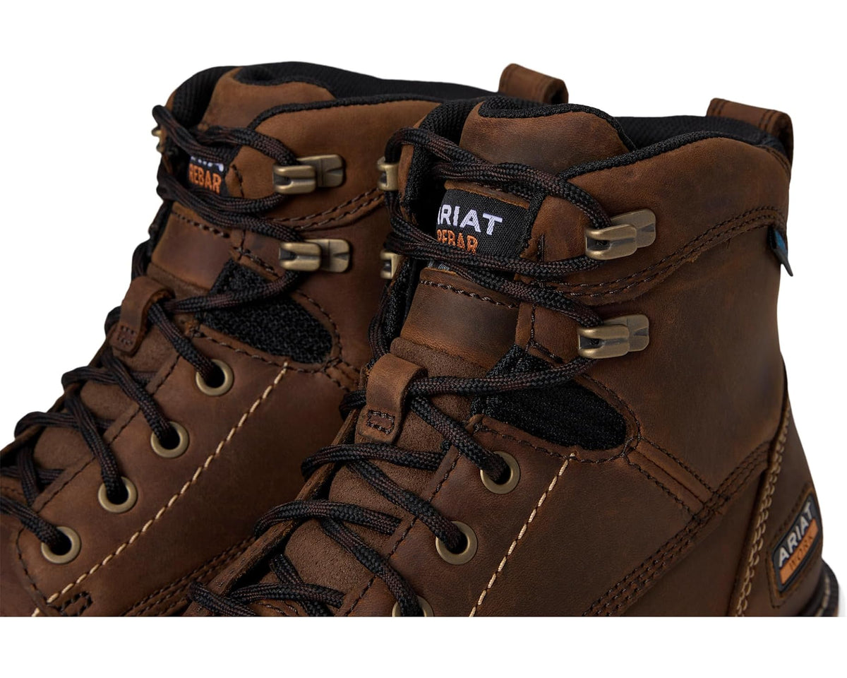 Men's Ariat Rebar Lift 6 Waterproof Work Boots Distressed Brown