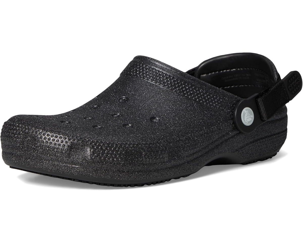 Unisex Crocs Work Classic Work Clogs Black Glitter