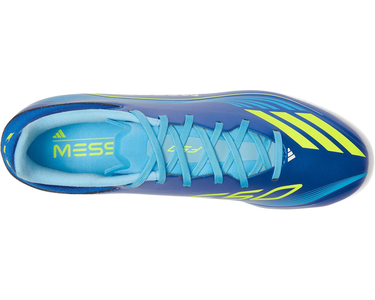 Unisex adidas F50 Messi League Firm/Multi Ground Soccer Cleats Team Royal Blue/Solar Yellow/Semi Blue Burst