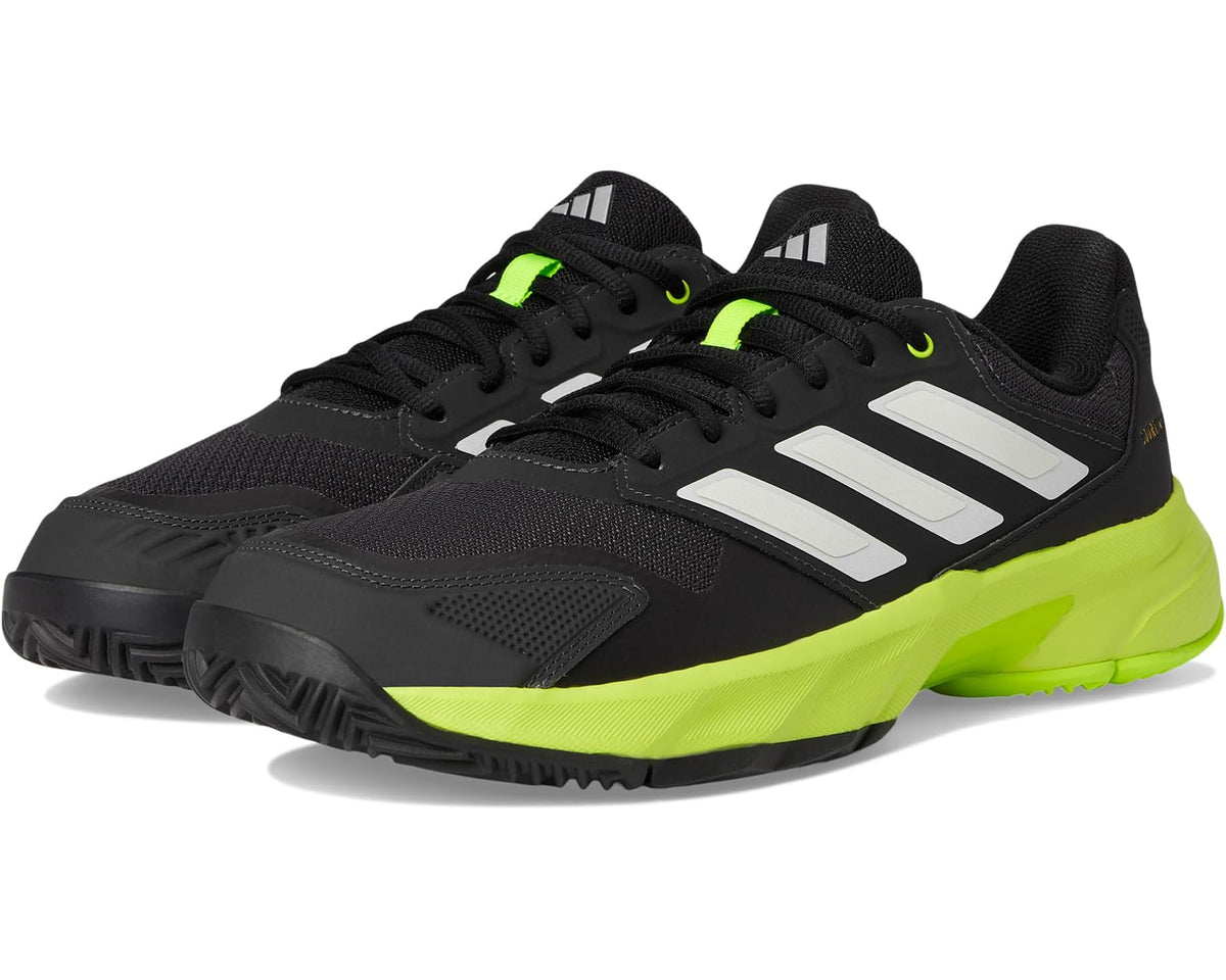 Men's adidas Courtjam Control 3 Tennis Shoe Carbon/Zero Metallic/Lucid Lemon