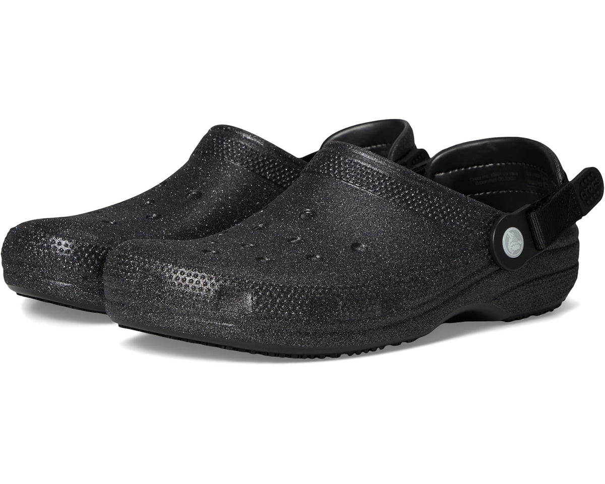 Unisex Crocs Work Classic Work Clogs Black Glitter