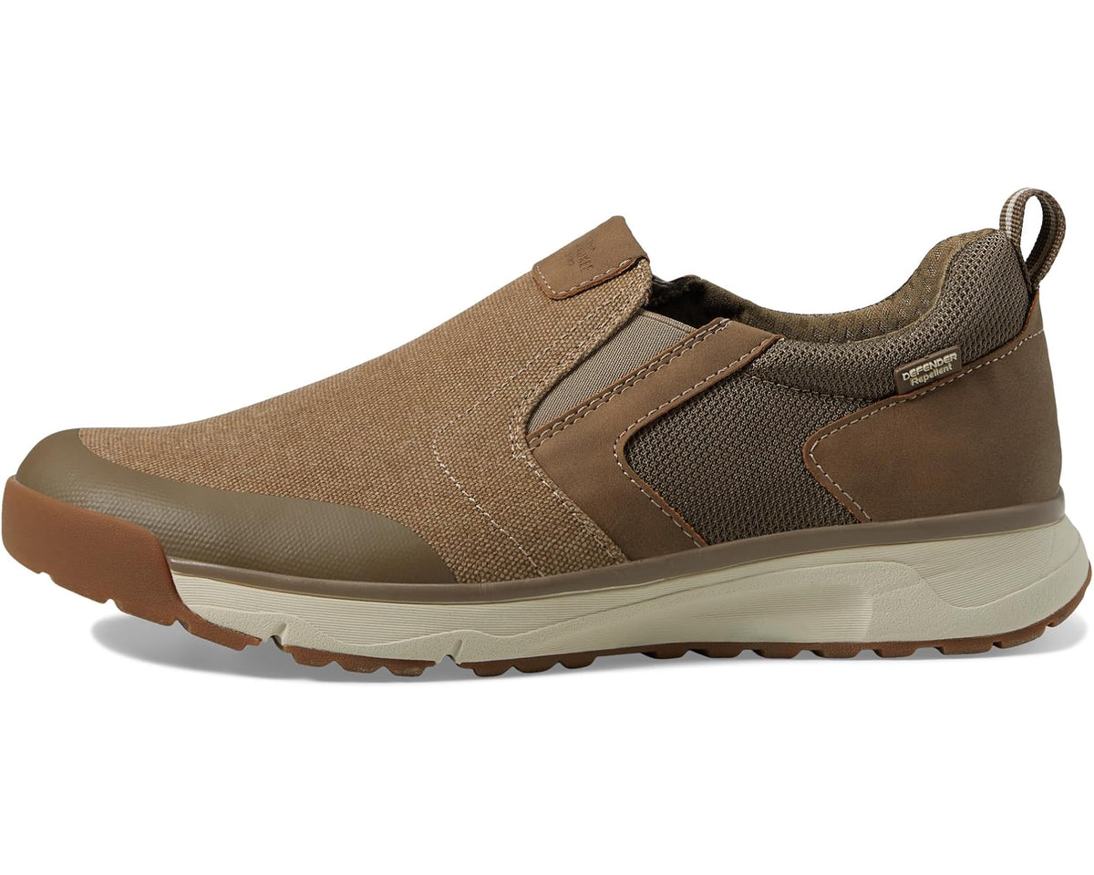 Men's Nunn Bush Sedona Canvas Moccasin Toe Slip-On Comfortable Lightweight Loafer With Memory Foam Stone